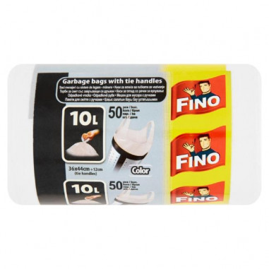 Vrecia zaväzovacie FINO Color 10 ℓ, 6 mic., 36 x 44 cm, biele (50 ks)
