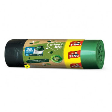 Vrecia zaťahovacie FINO Green Life Easy 35 ℓ, 22 mic., 53 x 60 cm (15 ks)