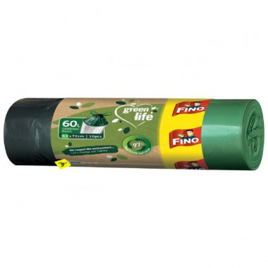 Vrecia zaťahovacie FINO Green Life Easy 60 ℓ, 27 mic., 63 x 72 cm (10 ks)