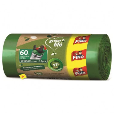 Vrecia zaväzovacie FINO Green Life Easy 60 ℓ, 27 mic., 60 x 66 cm (18 ks)