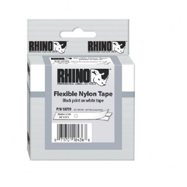 Flexibilná nylonová páska Dymo Rhino 19mm biela/čierna