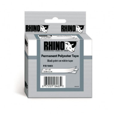 Permanentná polyesterová páska Dymo Rhino 12 mm biela/čierna