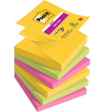 Z-bločky Post-it Super Sticky CARNIVAL, veľkosť 76x76 mm, 6 bločkov po 90 lístkov