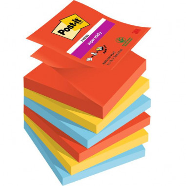 Z-bločky Post-it Super Sticky PLAYFUL, veľkosť 76x76 mm, 6 bločkov po 90 lístkov