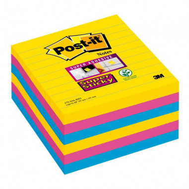 BločkyPost-it Super Sticky CARNIVAL, veľkosť 101x 101 mm, 6 bločkov po 90 lístkov