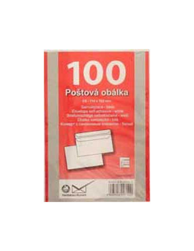 Poštové obálky C6 samolepiace, 100 ks
