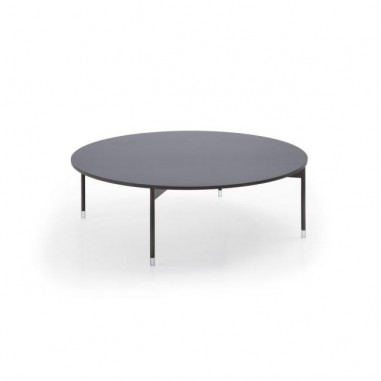 Konferenčný stolík Chic CR40, p 80cm, v 25cm, tvrdené sklo, kovový rám čierny