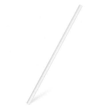 Slamky papierové biele `JUMBO` 8 mm x 25 cm (100 ks)