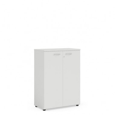 Policová skriňa BASIC, so zámkom, 80x40x111,7cm, biela