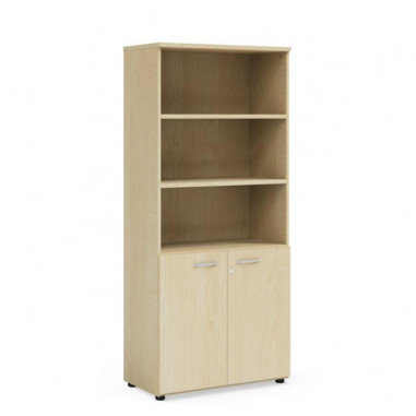 Policová skriňa BASIC, kombinovaná, so zámkom, 80x40x182,1cm, breza
