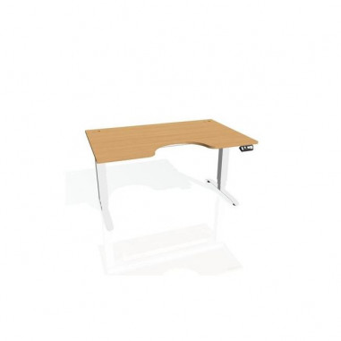 Pracovný stôl Motion Ergo, PO, 3S, 180x61-128x90 cm, buk/biely
