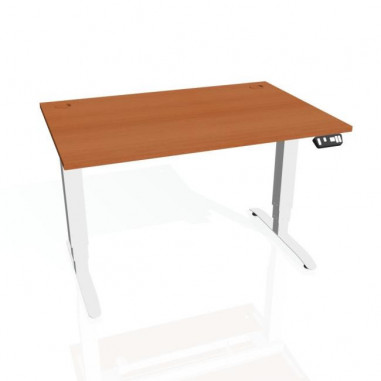 Pracovný stôl Motion, PO, 3S, 120x61 - 128x80 cm, čerešňa/sivá
