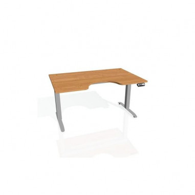 Pracovný stôl Motion Ergo, PO, 2S, 120x70,5-120,5x90 cm, jelša/sivá