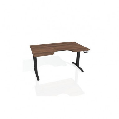 Pracovný stôl Motion Ergo, PO, 2S, 120x70,5-120,5x90 cm, orech/čierna