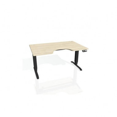 Pracovný stôl Motion Ergo, PO, 3S, 120x61-128x90 cm, agát/čierna