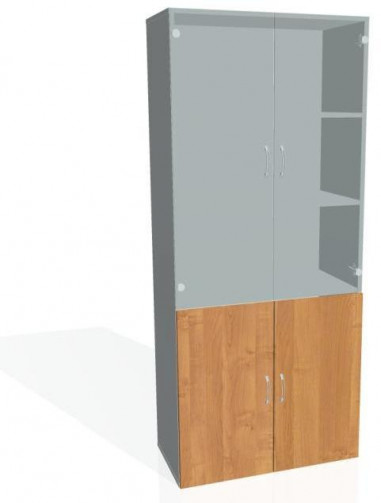 Policová skriňa Drive, 80x185x42 cm, jelša/sivá