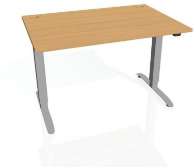 Pracovný stôl Motion, ZO, 3S, 120x61 - 128x80 cm, buk/sivá