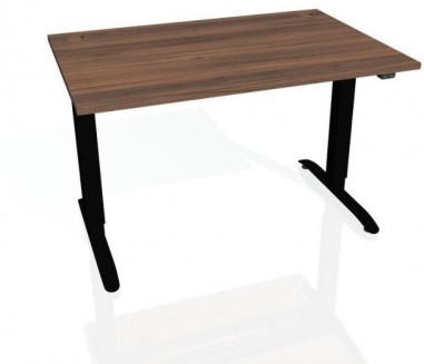 Pracovný stôl Motion, ZO, 3S, 120x61 - 128x80 cm, orech/čierna