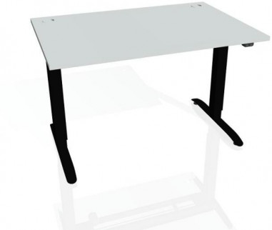 Pracovný stôl Motion, ZO, 3S, 120x61 - 128x80 cm, sivá/čierna