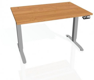 Pracovný stôl Motion, PO, 3S, 120x61 - 128x80 cm, jelša/sivá