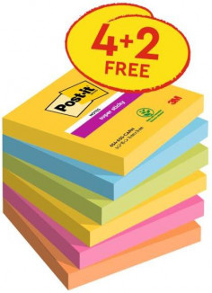 Bloček kocka Post-it Carnival 76x76, 4&nbsp;+&nbsp;2&nbsp;Zadarmo, 90&nbsp;lístkov v&nbsp;bločku