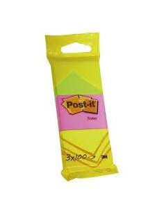 3M™ Post-i bločky, 51 x 38 mm, zelená, ružová, žltá, 3 bločky po 100 lístkov