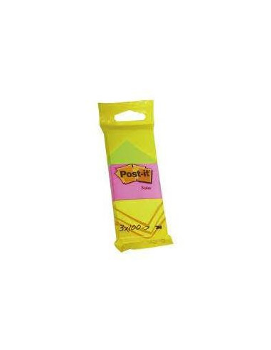 3M™ Post-i bločky, 51 x 38 mm, zelená, ružová, žltá, 3 bločky po 100 lístkov
