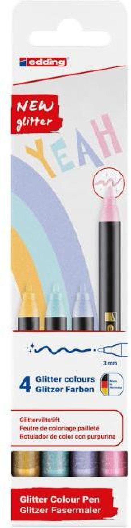 Sada popisovačov edding 1200/4S glitter,&nbsp; pastelové farby
