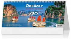 Stolový kalendár stĺpcový - Obrázky zo sveta 2025