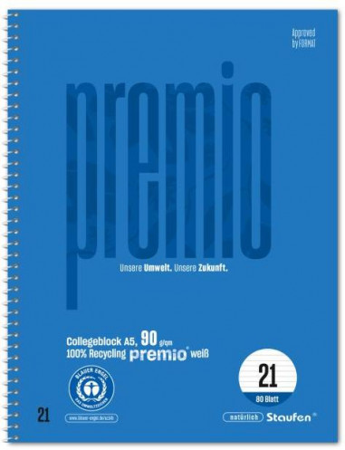 Blok College Format Werk Premio A5 80 listov linajkový 90g