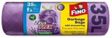 Vrecia zaťahovacie FINO Zeus FLEX AROMATIC 35 ℓ, 28 mic. 53 x 59 cm, fialové (12 ks)