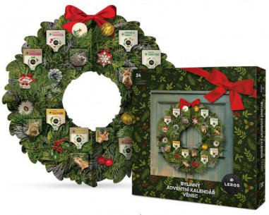 Leros bylinný adventný kalendár veniec (24 vreciek)