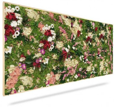 Machový obraz RASTLINY Huelma, 120x40cm, drevený biely rám