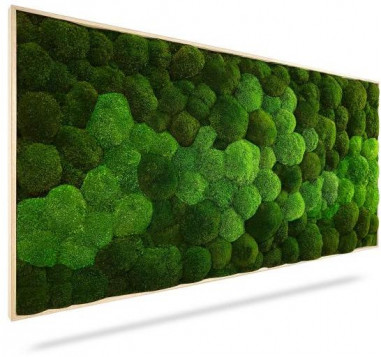 Machový obraz DUO Natural Green, 160x60cm, drevený čierny rám