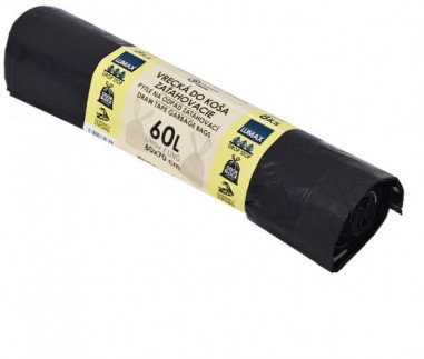 Vrecia zaťahovacie 60 ℓ LDPE 30 mic. 60 x 70 cm, čierne (8 ks)
