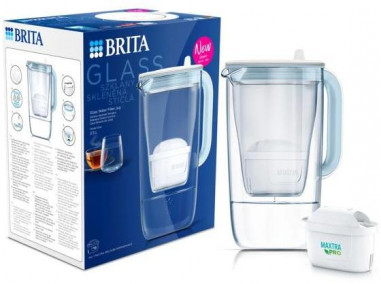 Filtračná kanvica Brita Glass Jug, 2,5 l, sklenená, svetlo modrá