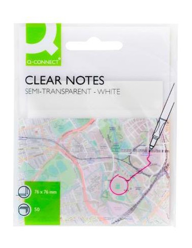 Samolepiaci bloček Q-CONNECT priehľadný 76x76mm 50 l