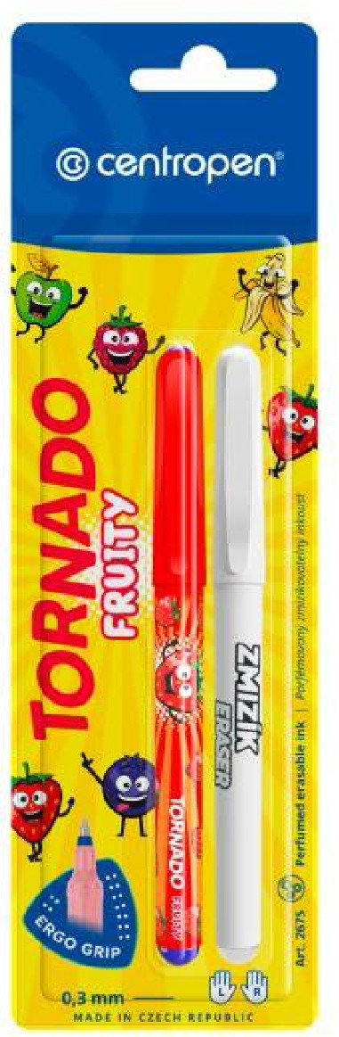 Guľôčkové pero 2675/2 BL Tornado Fruity+zmizík mix farieb