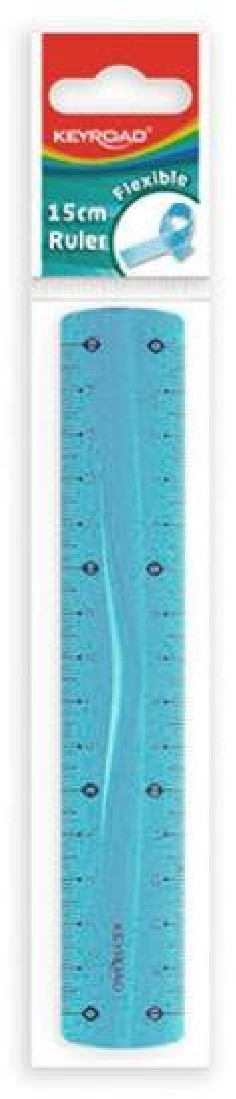 Pravítko KEYROAD, 15 cm, ohybné, mix farieb