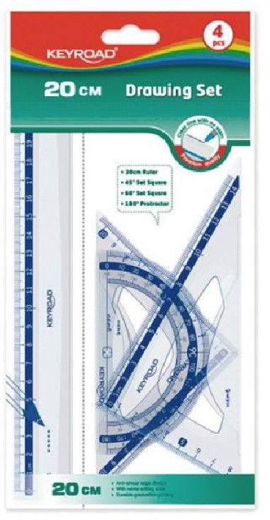 Súprava školských pomôcok KEYROAD plastová transparentná