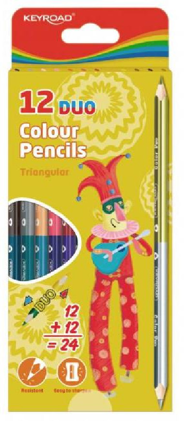 Ceruzkové pastelky KEYROAD dvojité 24 farieb