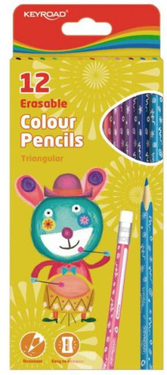 Farbičky KEYROAD s gumou 12 farieb