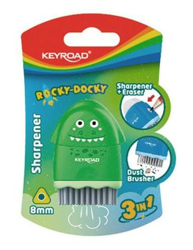 Strúhadlo KEYROAD ROCKY-DOCKY plastové s nádobou na odpad blister mix farieb
