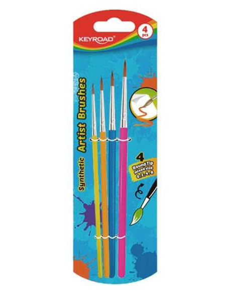 Sada štetcov KEYROAD 4ks blister mix farieb