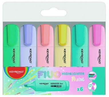 Sada zvýrazňovačov KEYROAD Pastel 6ks