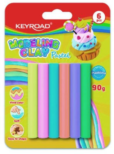 Plastelína KEYROAD 6ks pastel blister mix farieb