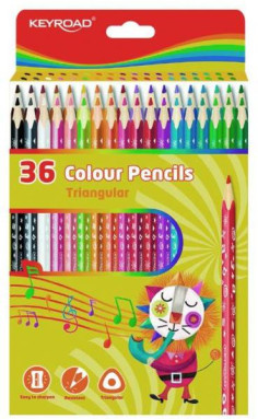 Farbičky KEYROAD drevená 36ks mix farieb