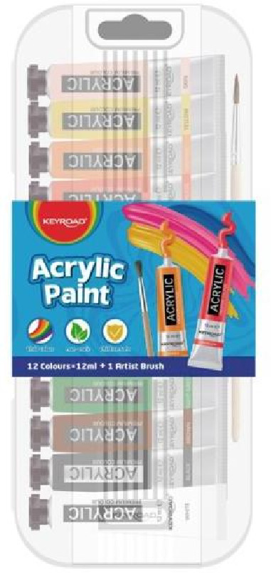 Akrylové farby KEYROAD, 12x12ml mix farieb