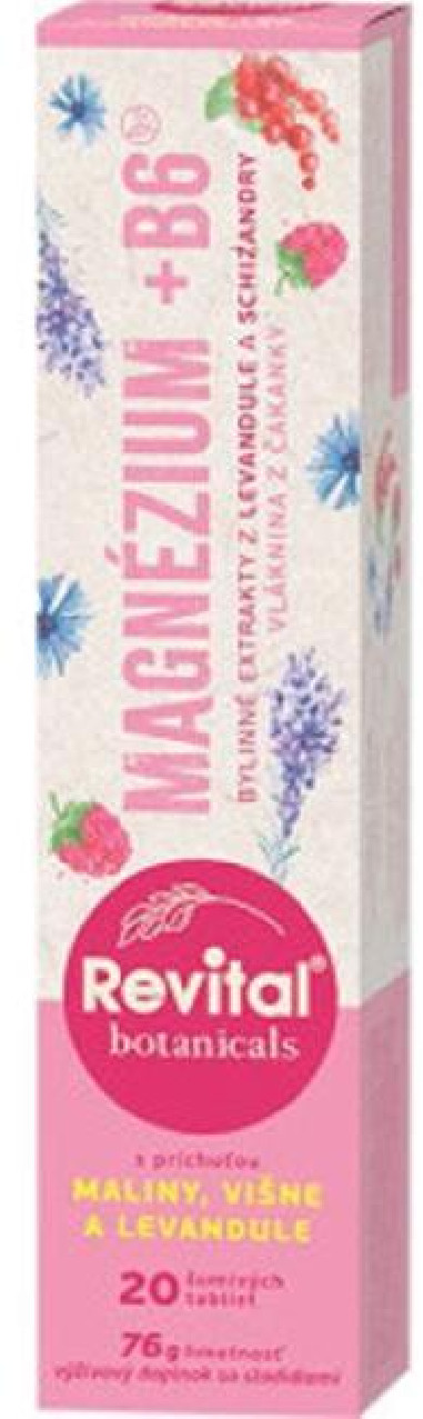 Revital Botanicals Magnézium + B6, 20 šumivých tabliet