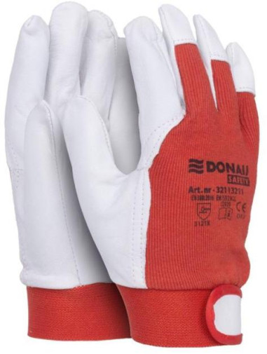 Rukavice pracovné kombinované DONAU SAFETY bielo-červené veľ. 10/XL